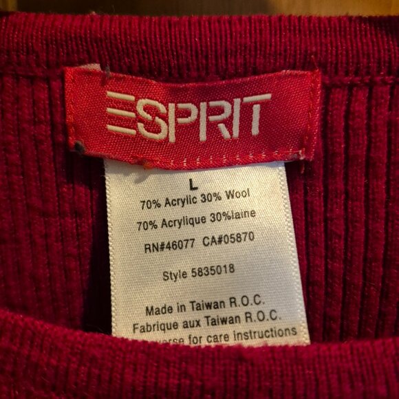 Vintage ESPRIT Sweater - Red with Orange & White Stripes - Picture 4 of 10